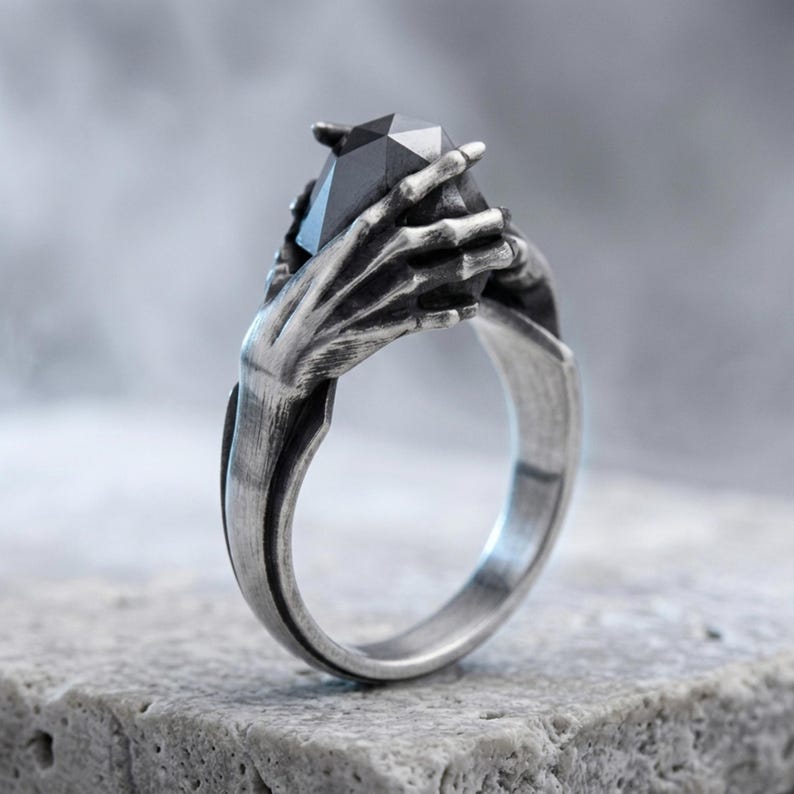 Ring of Telekinesis, Handcrafted 925 Sterling Silver Intricate Psychic Power Design Unisex Mystic Jewelry Perfect Gift for Sci-Fi Fantasy Oxidized Matte