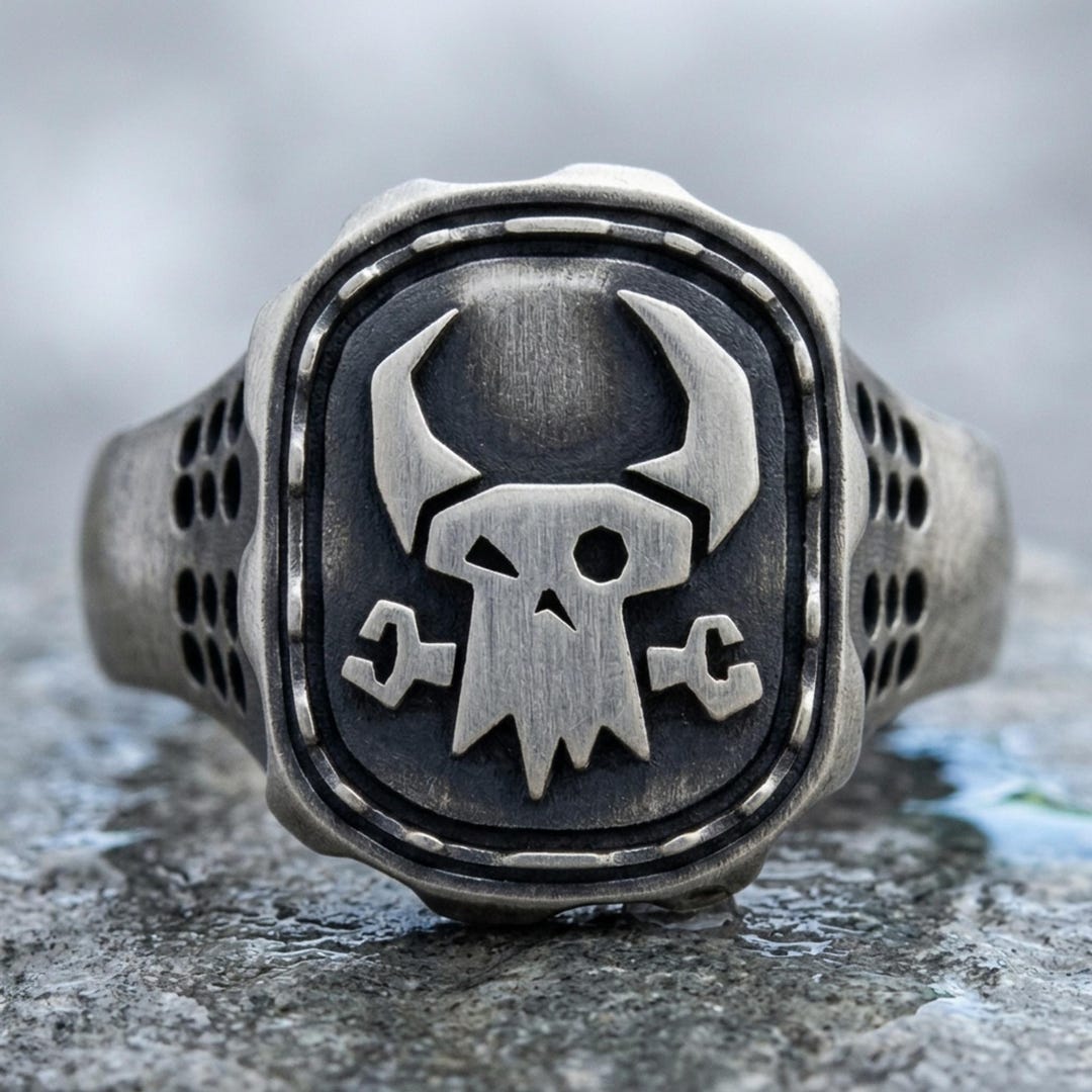 Men's Ork Skull Ring: Gothic Punk Style - Sterling Silver - Etsy