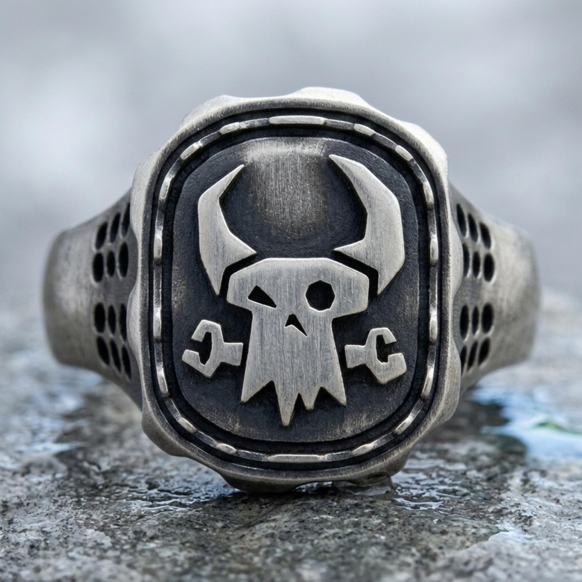Men's Ork Skull Ring: Gothic Punk Style - Sterling Silver - Etsy