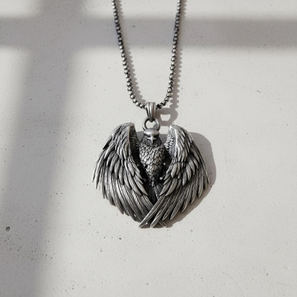 アクセサリー vintage necklace top silver925 eagle Eagle Attack Wings Pendant, 925 Sterling Silver Soaring Eagle