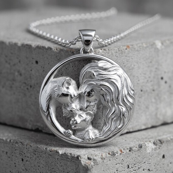 Lion Family Pendant Necklace, Sterling Silver Animal Charm, Mother Father Cub Jewelry, Handmade 925 Wildlife Gift, Polished Family Bond
