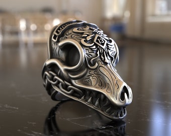 Morior Invictus Sterling Silver Ring Motivational Latin