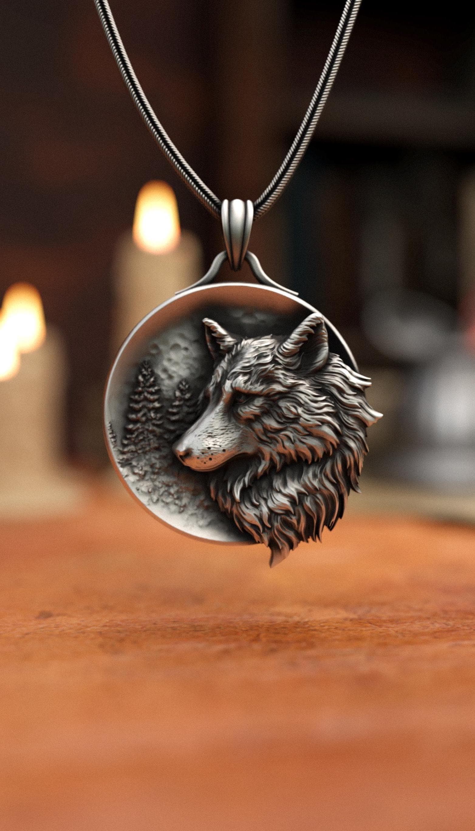 Wolf Spirit 925 Silver Pendant | Wildlife Nature Necklace Wolf Spirit 925 Silver Pendant | Wildlife Nature Necklace