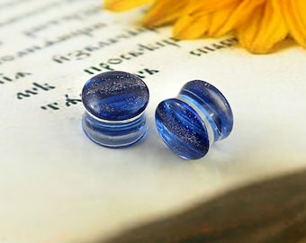 Rare Blue Sunstone Ear Plugs, Double flared plug, , Smooth Polished, (Pair) Size 4 MM to 50 MM and custom Available.