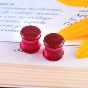 Lab Created Pink Tourmaline Ear Plug  Double Flare Gauges Smooth Polish Plug Size 3mm to 50mm (sold in pair)