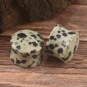 Real Natural Doll Mansion Stone Plugs, Double Flare Handmade Gauges Size: 8g to 2 Inch ( 3mm to 50mm) & custom Available, sold in pair