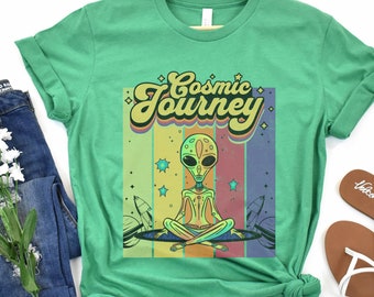 Funny Alien Shirt, Retro Alien Gift, Space Lover Shirt, Trippy T-Shirt, OuterSpace Shirt, Geeky Scifi Gift, Astronomy Shirt, UFO Gifted, UAP