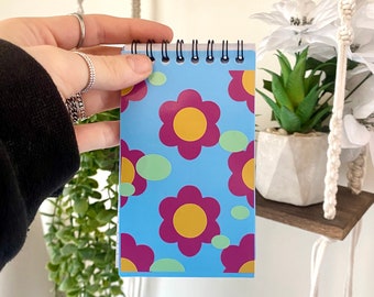 Handmade Pocket Notepad with Vinyl Design, Spiral Notepad, Tear-Away Pages, Aesthetic Vinyl Stationery by Cecilia Bliss/Created by Bliss