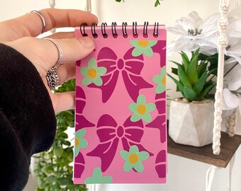 Handmade Pocket Notepad with Vinyl Design, Spiral Notepad, Tear-Away Pages, Aesthetic Vinyl Stationery by Cecilia Bliss/Created by Bliss