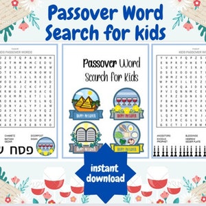 Passover Word Search, Printable Passover Word Search, Passover Activity for Kids, Passover Classroom Activity,