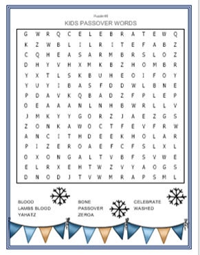 Passover Word Search, Printable Passover Word Search, Passover Activity for Kids, Passover ...