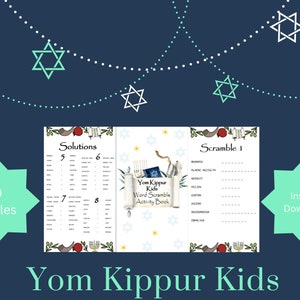 Yom Kippur Kids Word Scramble Activity Book