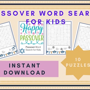 Passover Word Search, Printable Passover Word Search, Passover Activity for Kids, Passover Classroom Activity,