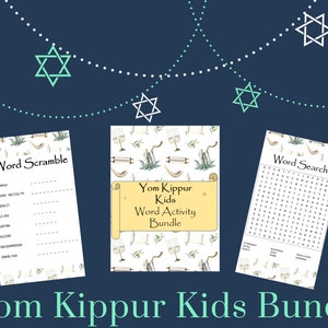 Yom Kippur Kids Word Activity Bundles Instant Download Digital Book