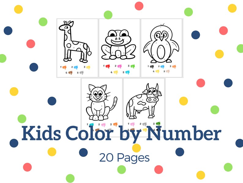 Color by Number Kids Printable Coloring Guide (Instant Download) Etsy