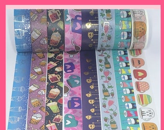 WASHI SAMPLES:  Coffee, Tea, Boba, Wine