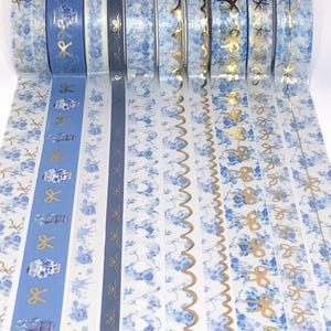 WASHI SAMPLES:  Simply Gilded 2024 Blue Chinoiserie