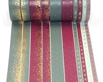 ÉCHANTILLONS WASHI : Poinsettia et houx simplement dorés 2021