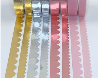 MUESTRAS WASHI: Láminas con borde festoneado simplemente dorado