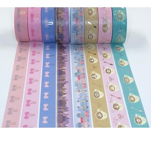 MUESTRAS DE WASHI: Clips para agenda Simply Gilded, tazas de café, pasaporte de Hong Kong y Londres