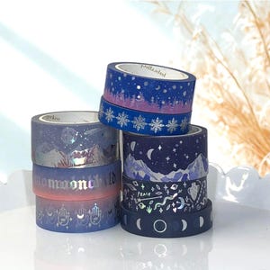 WASHI SAMPLES: Moonlight Aurora, Night, Day