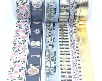 WASHI SAMPLES:  Simply Gilded February 2022 sub box "Café Fleur"