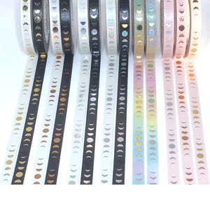 WASHI SAMPLES:  Simply Gilded Perforated Moon Phase Headers