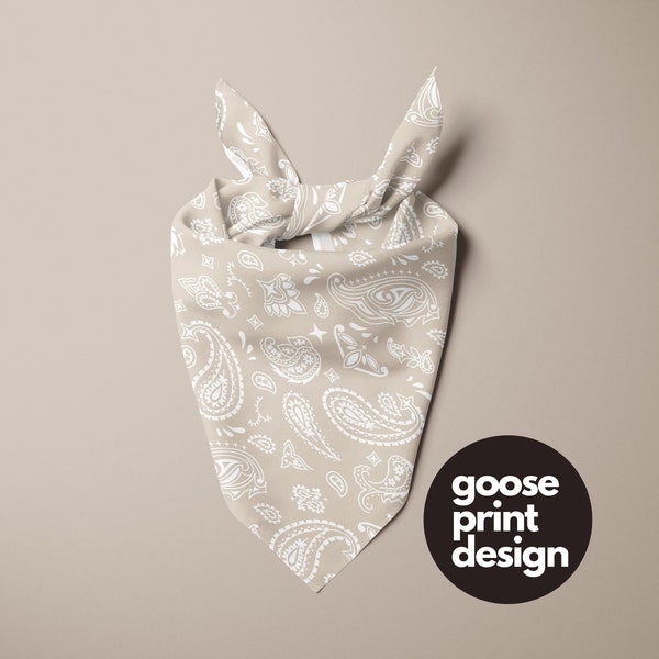 Cream Dog Bandana| Paisley Dog Bandana| Large Dog Bandana| Pet Bandana| Tie On Bandana| Pet Bandana| Dog Bandana| Design Dog Bandana