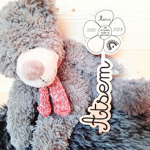 Personalized wooden flower for end of year gift, ATSEM, master nanny, mistress