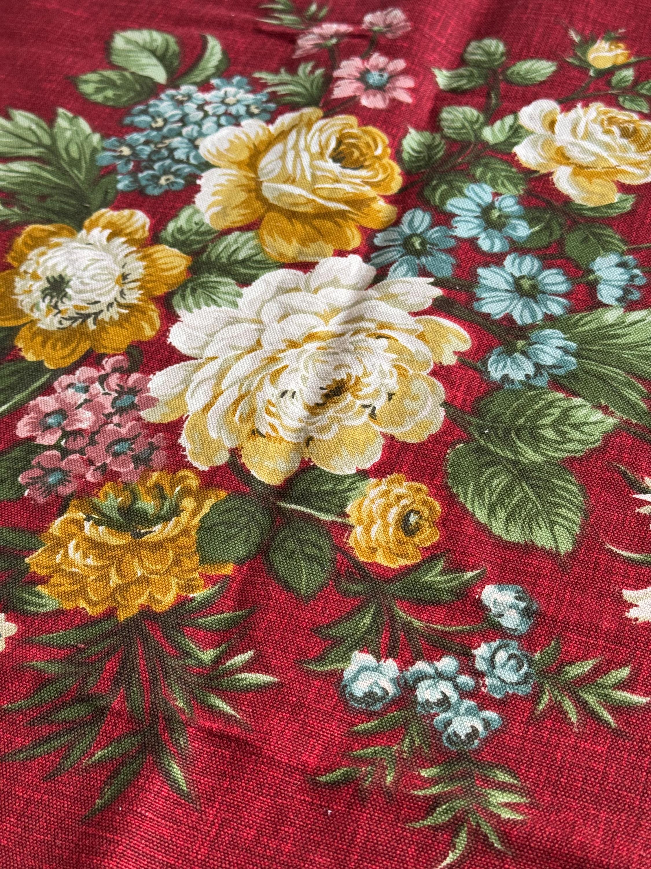 コットンカーテン2枚組。室内装飾用生地。パネル。テキスタイル。修復