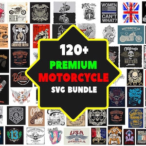 120 + premium motorcycle svg bundle,  high quality print on demand designs, commercial use png files for Cricut, svg, eps, AI, Vector file