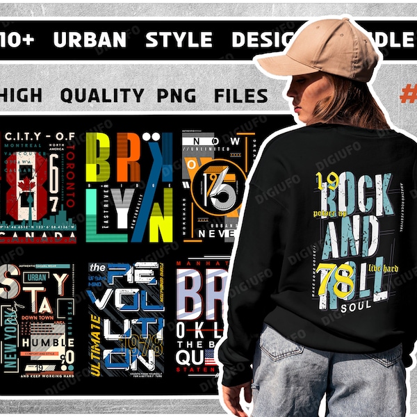 110 + Premium Urban Streetwear style design bundle, Modern T-Shirt Design Bundle, Pop Culture, Urban Clothing, T-Shirt Print Design