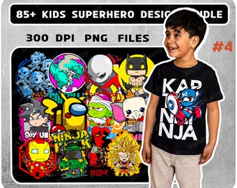 Kids Superhero Clipart Bundle: 85+ PNG Images (Digital Download)