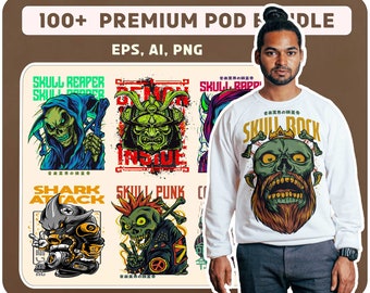 T-Shirt Design Bundle, Urban Streetwear, Commercial Use (Digital Download)