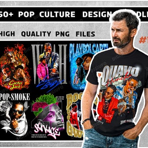 60+ Popkultur T-Shirt Designs - PNG - ideal für Aufkleber, T-Shirts, Hoodies, Hip-Hop-Bündel T-Shirts Png, westliche T-Shirts