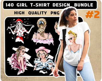 Feminist Girl T-Shirt Design Bundle, Streetwear PNG (Digital Download)