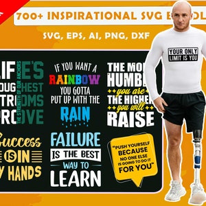 700 + Citations de motivation Bundle SVG, Citations inspirantes SVG, Dictons Svg, Citations, Fichier coupé pour Cricut, Silhouette, Cameo, Svg, Png