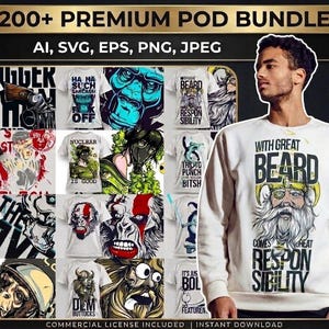 Streetwear T-Shirt Designs Bundle, Trendy Y2K Graphic Tee PNG SVG, Modern Urban Apparel Design Pack, Source Files for POD, Vector Streetwear