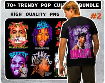 70+ pop culture T-Shirt Designs - PNG - Great for Stickers, T-shirts, Hoodies, hip hop bundle T-shirts Png, western T-shirts