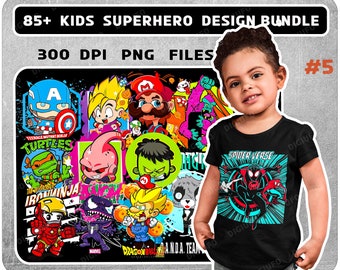 Kids Superhero Clipart Bundle: 85+ PNG Images (Digital Download)