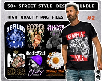 T-Shirt Design PNG Bundle: Comic Style Graphics (Digital Download)