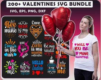 Valentine's Day SVG Bundle: 200+ Commercial Designs (Digital Download)