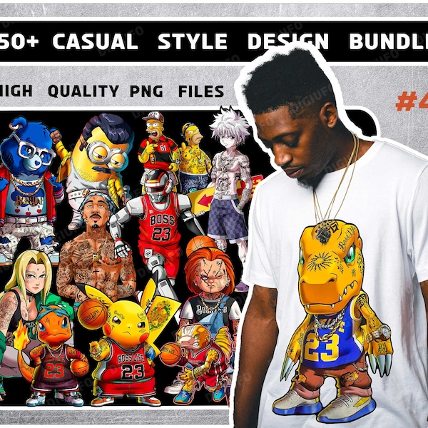 50+ Premium Casual Style design bundle, Modern T-Shirt Design Bundle, Pop Culture, Urban Clothing, T-Shirt Print Design