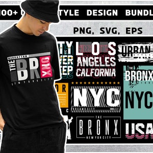 100 + Premium Urban Streetwear style design bundle, Modern T-Shirt Design Bundle, Pop Culture, Urban Clothing, T-Shirt Print Design