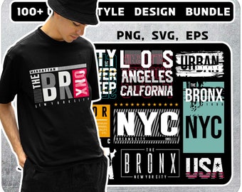100 + Premium Urban Streetwear Style Design Bundle, Modernes T-Shirt Design Bundle, Pop Kultur, Urbane Kleidung, T-Shirt Druck Design