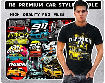 118+ Cars T-Shirt Design Bundle | JDM PNG Graphics for Car Lovers - Trendy Car T-Shirt Designs | Car PNG Design, Graphic Car Design