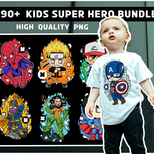 90+ kids superhero bundle -Super heroes Kids Digital Set - Clipart images - kids PNG - Super heroes Avengers kids Digital Papers