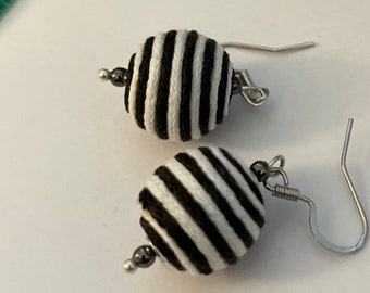 Black and White Ball Earrings