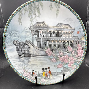 Plato de porcelana imperial Jingdezhen vintage de 1988, China