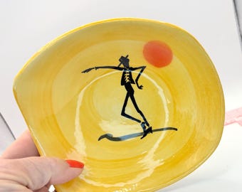 Verzamelbord Joan Ramirez, flamencodanseres of stierenvechter, geel, Spanje